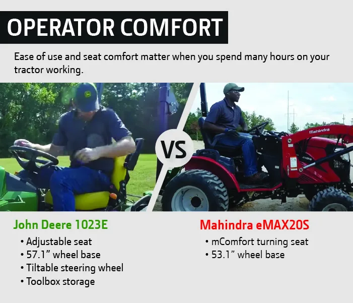 John Deere vs Mahindra Operator Comfort Comparison